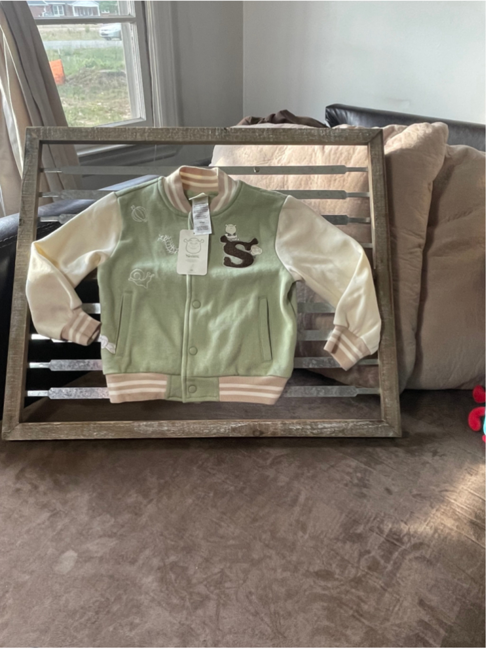 NWT Shrek Toddler Varsity Jacket Fairy Grunge Core Letterman Bomber 4T